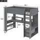 preview thumbnail 4 of 14, Twin Gaming Loft Bed with Desk, Storage Shelves, LED & Charging