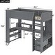 preview thumbnail 4 of 20, Wooden Loft Bed with Desk Storage Shelves LED & Charging Station