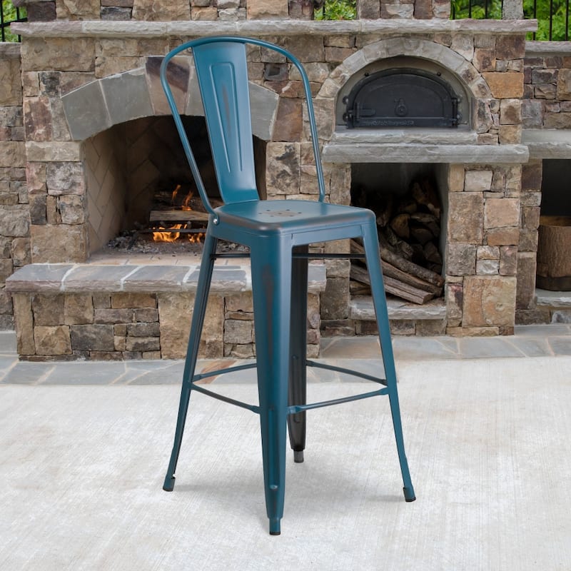 All-Weather Counter Height Stool with Poly Resin Seat