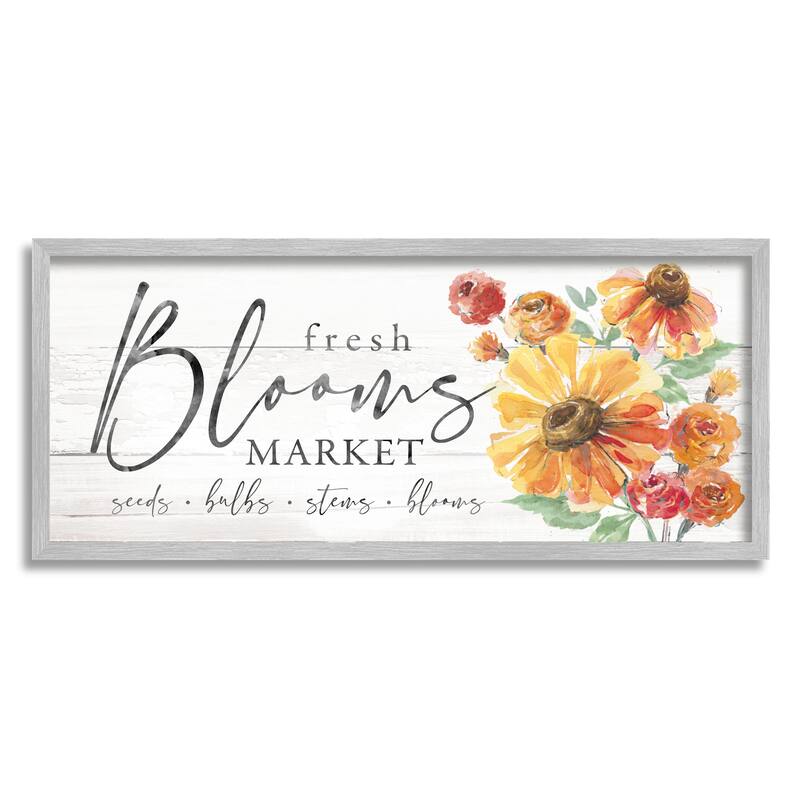Stupell Fresh Blooms Market Seeds Bulbs Stems Flower Illustration Framed Giclee Art Design By Courtney Morgenstern