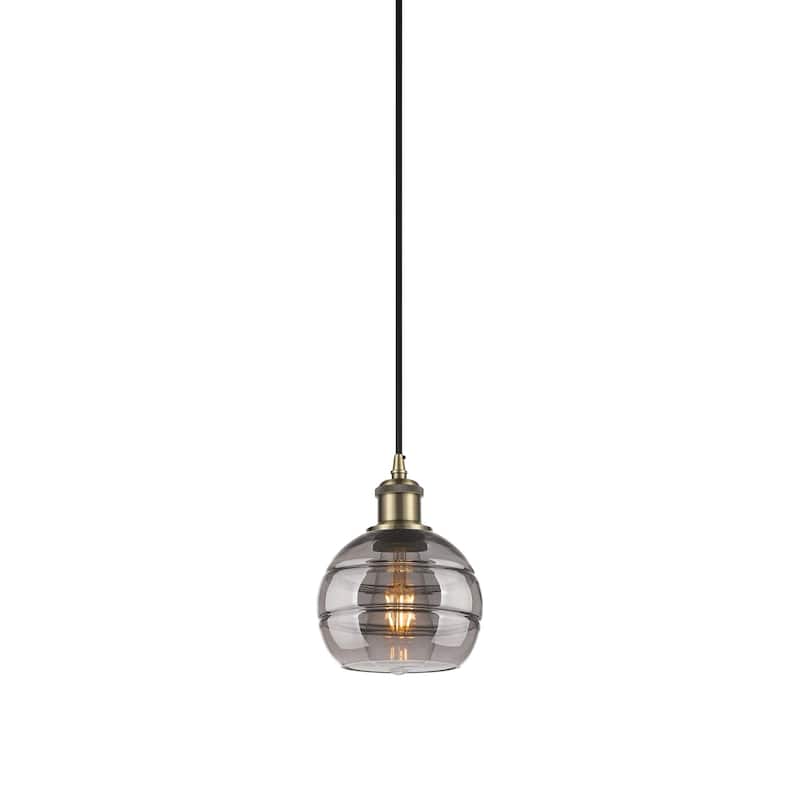 Innovations Lighting 516-1P-8-6 Rochester Pendant Rochester 6" Wide - Antique Brass / Smoked