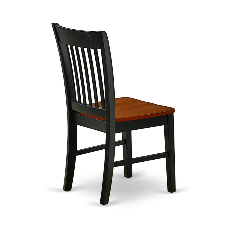 East West Furniture Dining Table Set- an Oval Dining Room Table and Wooden Seat Chairs, Black & Cherry (Pieces Options)