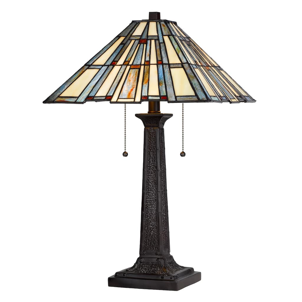 3100 Tiffany 23" Height Metal/Resin Table Lamp in Dark Bronze Finish