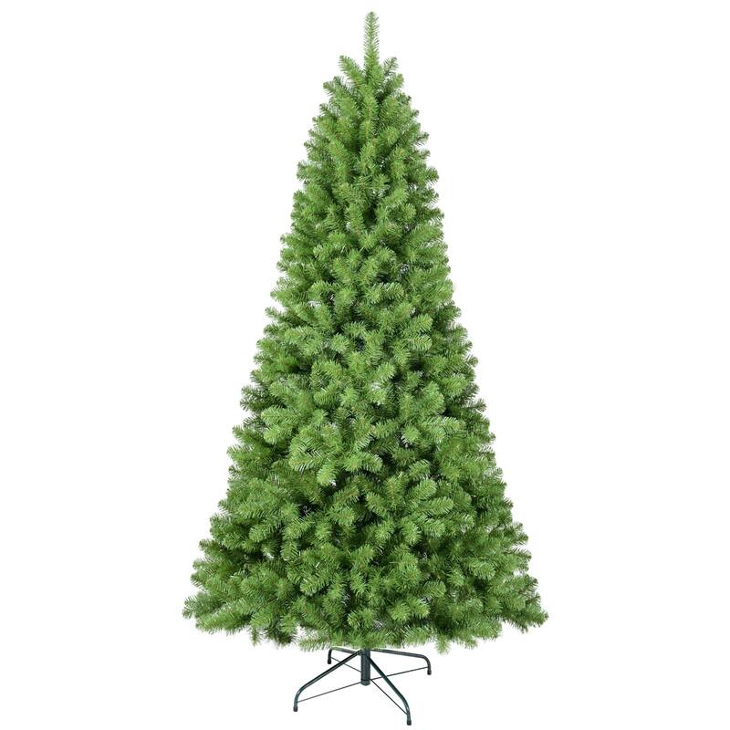 Unlit Artificial Christmas Tree - Memory Wire Branches, Easy Setup, Green
