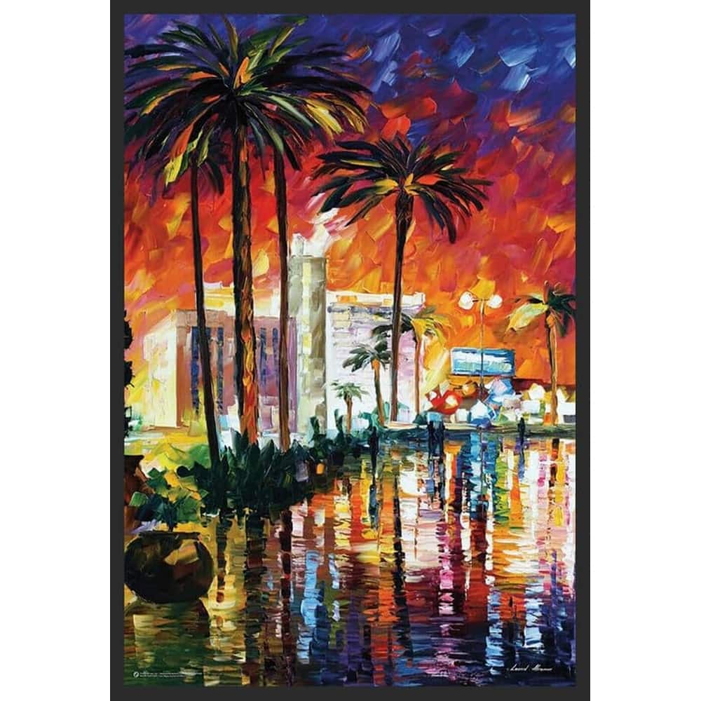 Las Vegas by Leonard Afremov Framed Poster - 24 x 36 Inch