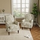 preview thumbnail 6 of 85, 2 Set Transitional Patterned Wingback Accent Chairs with NailHead