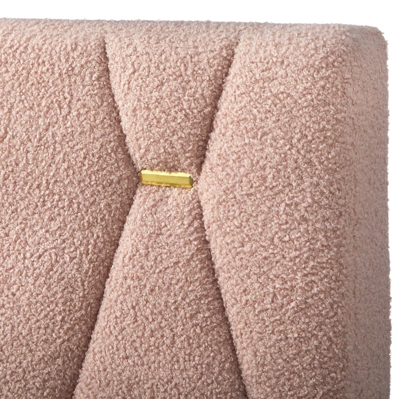 Lifestorey Vivienne Upholstered Platform Queen Bed with Solid Wood Legs