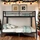 preview thumbnail 2 of 9, Metal Queen over King Bunk Bed Space-Saving for Teens and Adults