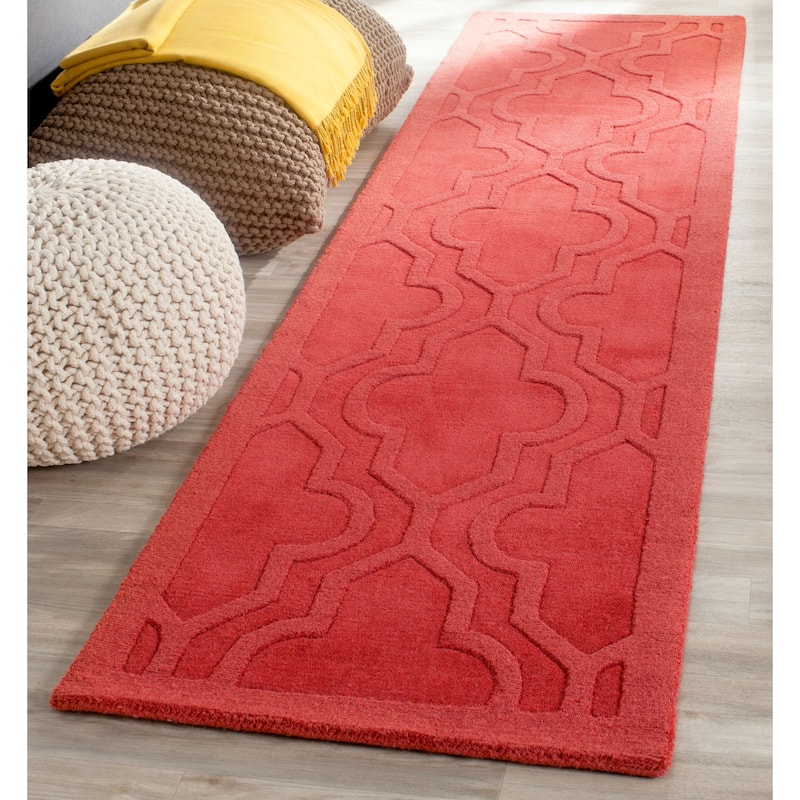 SAFAVIEH Handmade Impressions Plamena Modern Wool Rug - 2'3" x 8' Runner - Rust