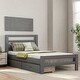 preview thumbnail 2 of 15, Twin Wood Platform Kids Bed with 2-Drawers, Durable White Finish, Solid Wood Frame, Headboard & Footboard, Easy Assembly, Grey