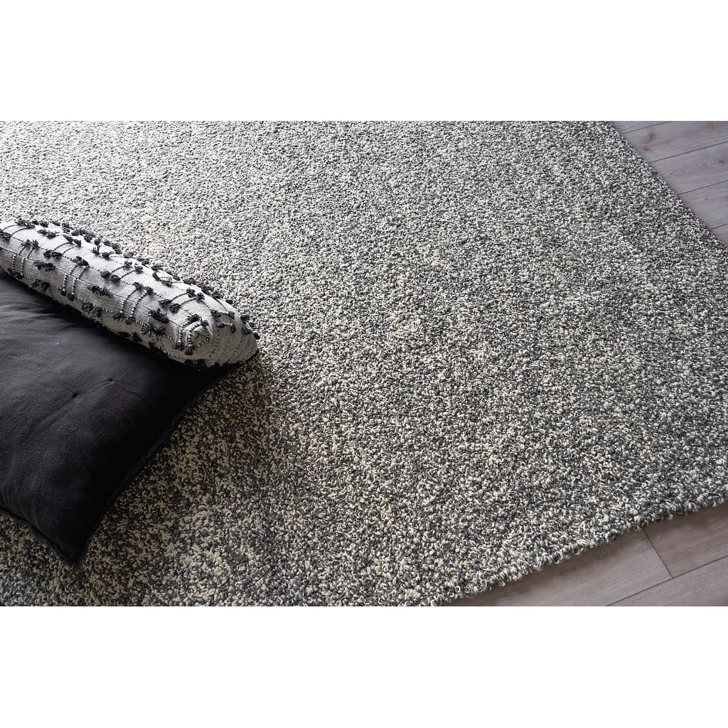 Exquisite Rugs Ferretti Handmade Handloomed New Zealand Wool Dark Gray Area Rug