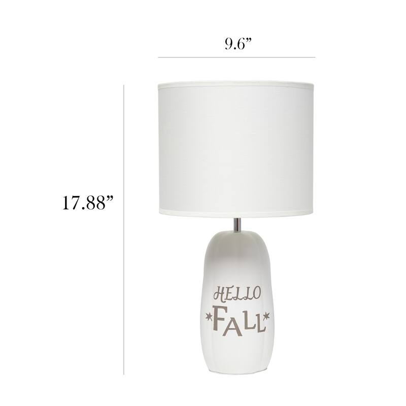 Hello Fall Pumpkin Table Lamp - 17.75" - White