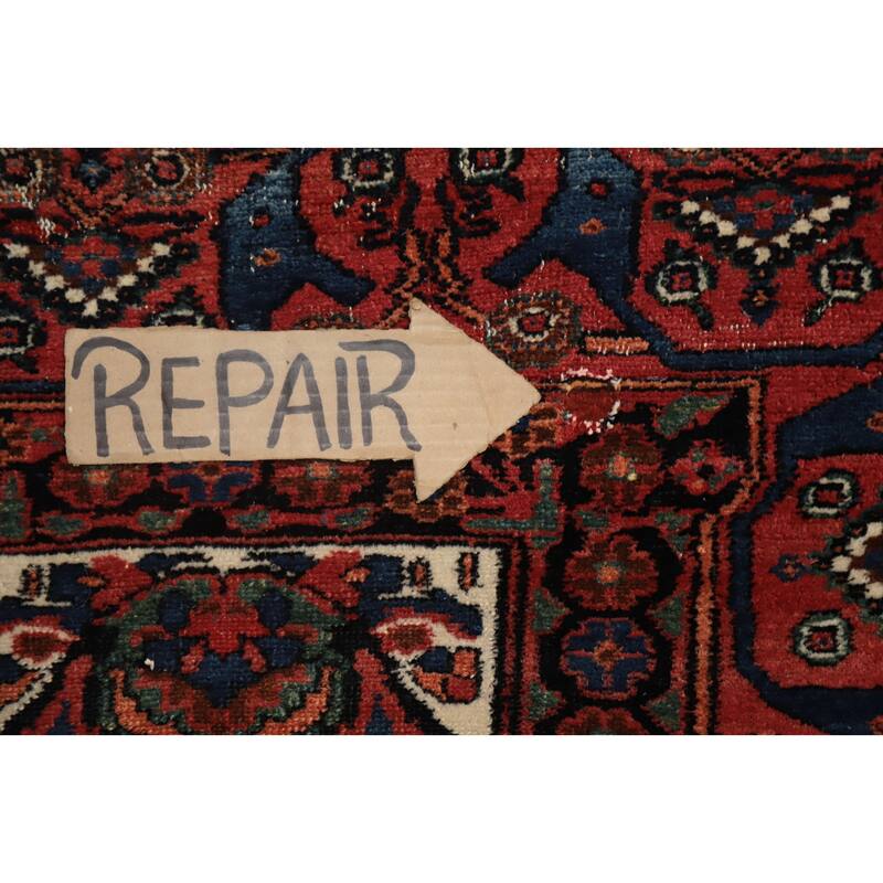 Hand Knotted Oriental 100% Wool Carpet Traditional Floral Beige & Ivories Bidjar Area Rug - 6' 11'' X 5' 0''