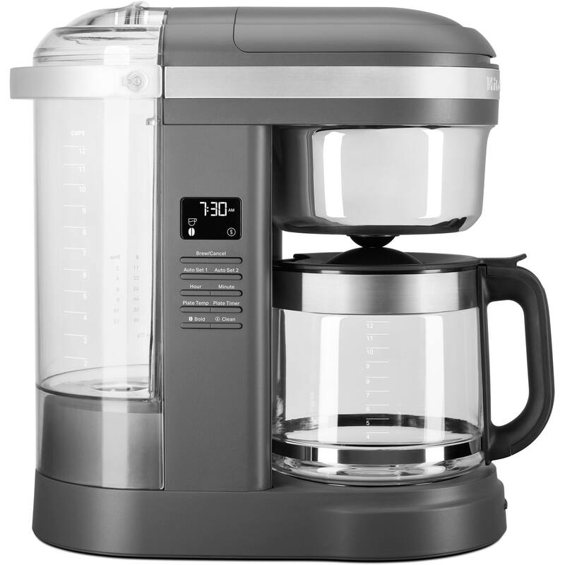 KitchenAid 12-Cup Drip Coffee Maker with Spiral Showerhead and Programmable Warming Plate - Matte Charcoal Gray