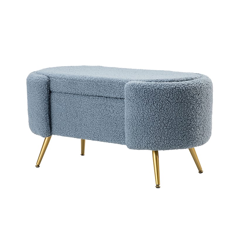 Clara 39.4" Wide Storage Bench with Metal Legs