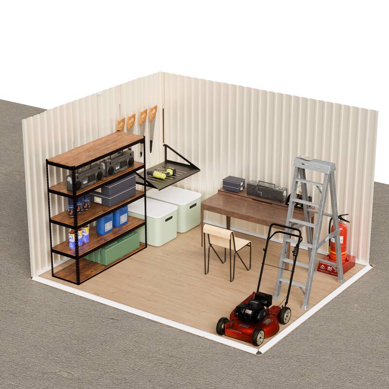 10x8 Feet White Color Outdoor Garden Shed With Hinge Door