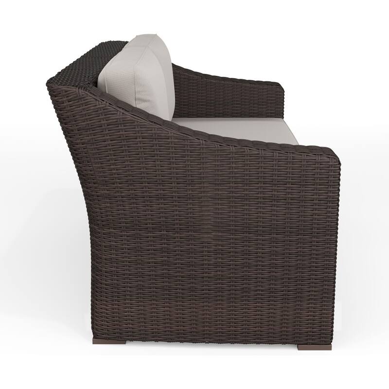 Martha Stewart Outdoor Modular Rattan Wicker Loveseat with All-Weather Cushions - 58"W x 32"D x 30"H