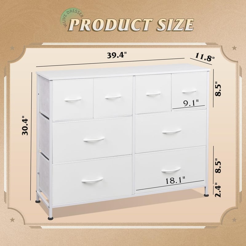 Dresser for Bedroom with 8 Drawers