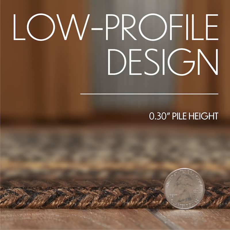 Espresso Jute Rug Oval w/ Pad 20x30 - 20" x 30" Oval