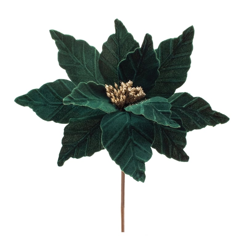 Poinsettia Floral Artificial Christmas Stems - 21" - Set of 6