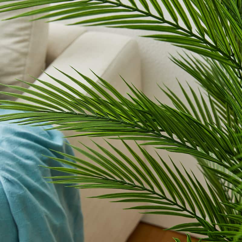 Glitzhome 5ft Artificial Palm Tree Faux Tropical Areca Floor Plant in Pot - 28"D x 60"H