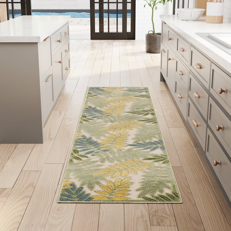 Nourison Alice Indoor/Outdoor Floral Area Rug - 2' x 6' - Green/Multicolor
