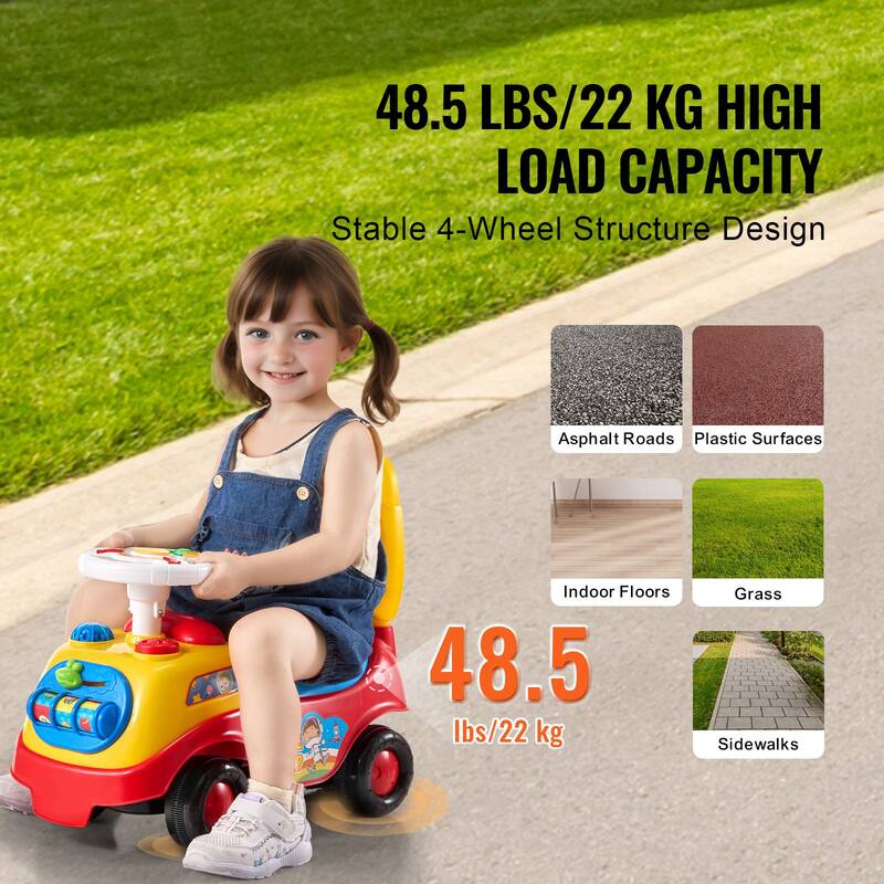 Ride On Push Car for Toddlers Ages 1-3 with Music and Storage - 20.08 x 9.84 x 17.72 in