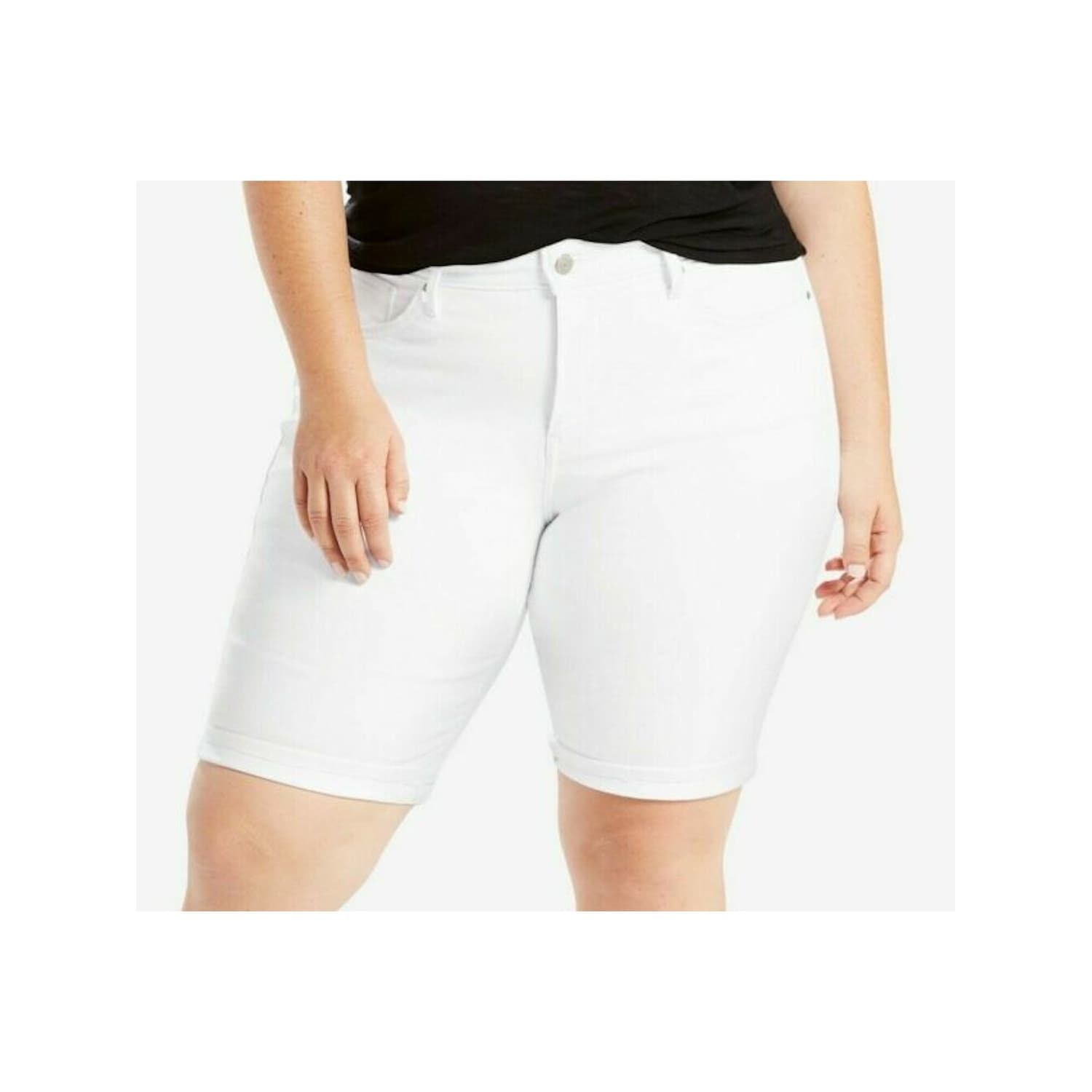 white levi bermuda shorts