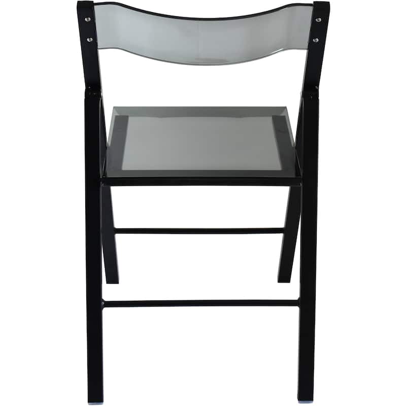 LeisureMod Menno Modern Acrylic Folding Chair - Red - 4 x 30 x 16.5