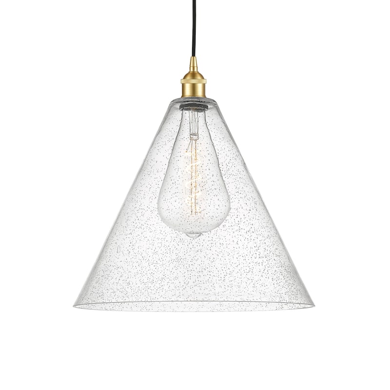 Innovations Lighting 616-1P-18-16 Berkshire Pendant Berkshire 16" Wide - Satin Gold / Seedy