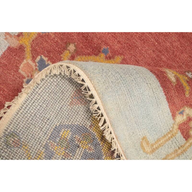 Hand-knotted Traditional Wool Orange Floral Area Rug Oriental Carpet - 5' 10'' X 4' 0''