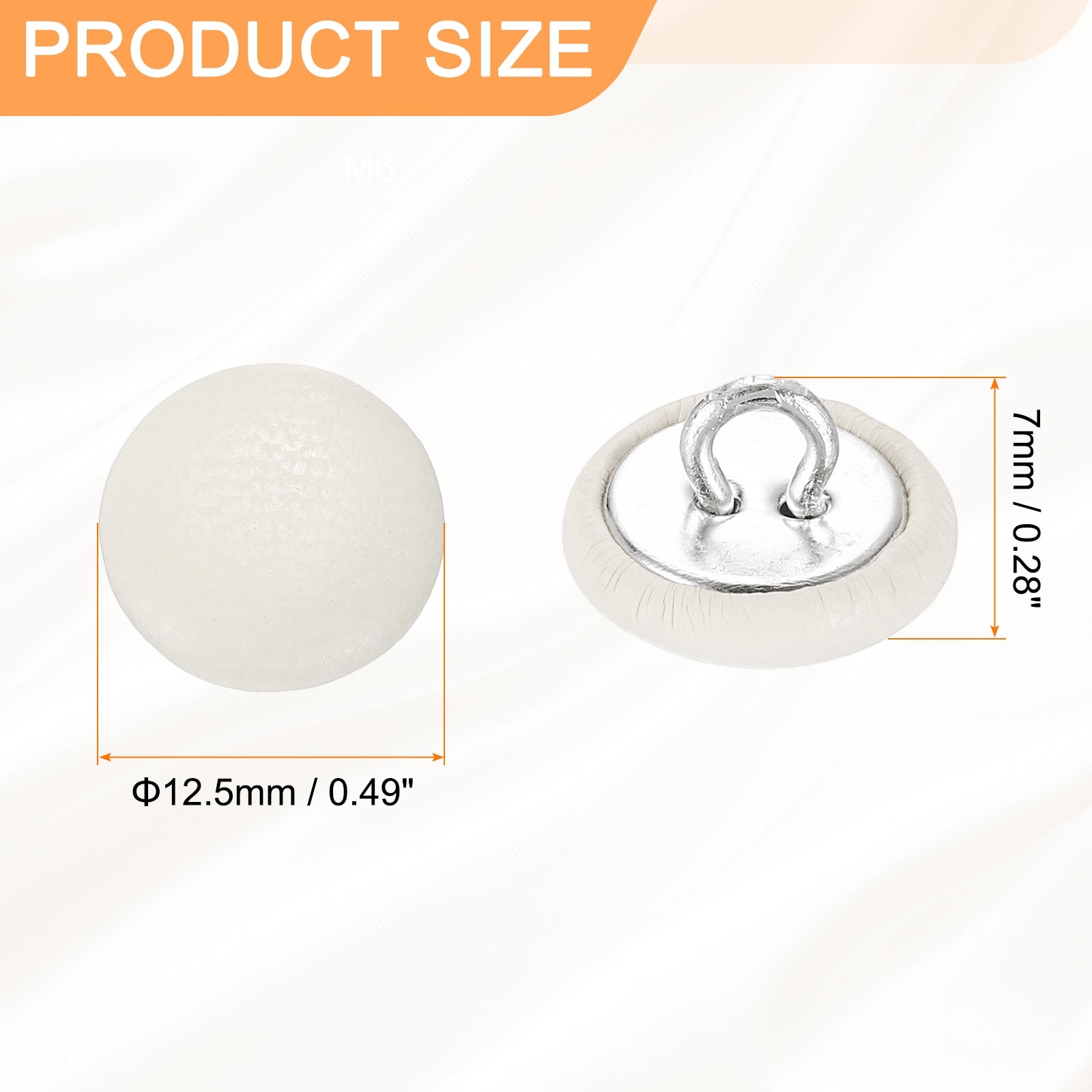 PU Leather Covered Buttons Diameter Round Metal Shank Craft Replacement Sewing Button for Clothing Decoration DIY Accessories