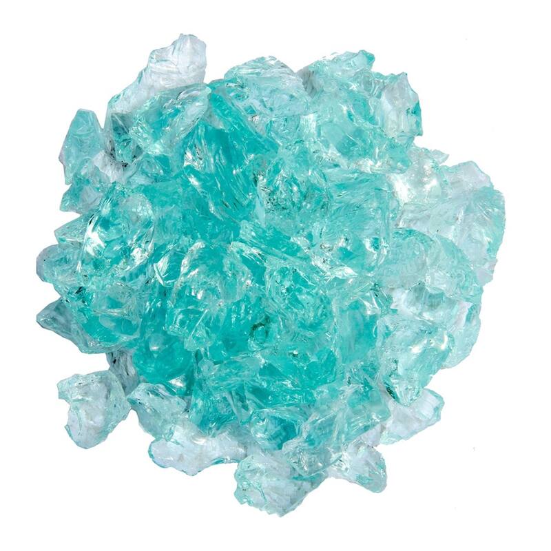 Aqua Round Reflective Fire Pit Glass