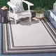 preview thumbnail 11 of 140, SAFAVIEH Courtyard Vickie Indoor/ Outdoor Waterproof Patio Backyard Rug 4' Square - Ivory/Black