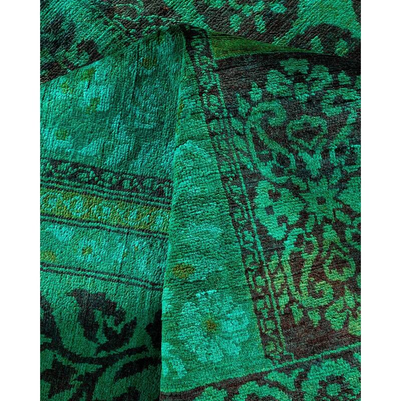 Vibrance, One-of-a-Kind Hand-Knotted Area Rug - Green, 6' 0" x 8' 9" - 6' 0" x 8' 9"