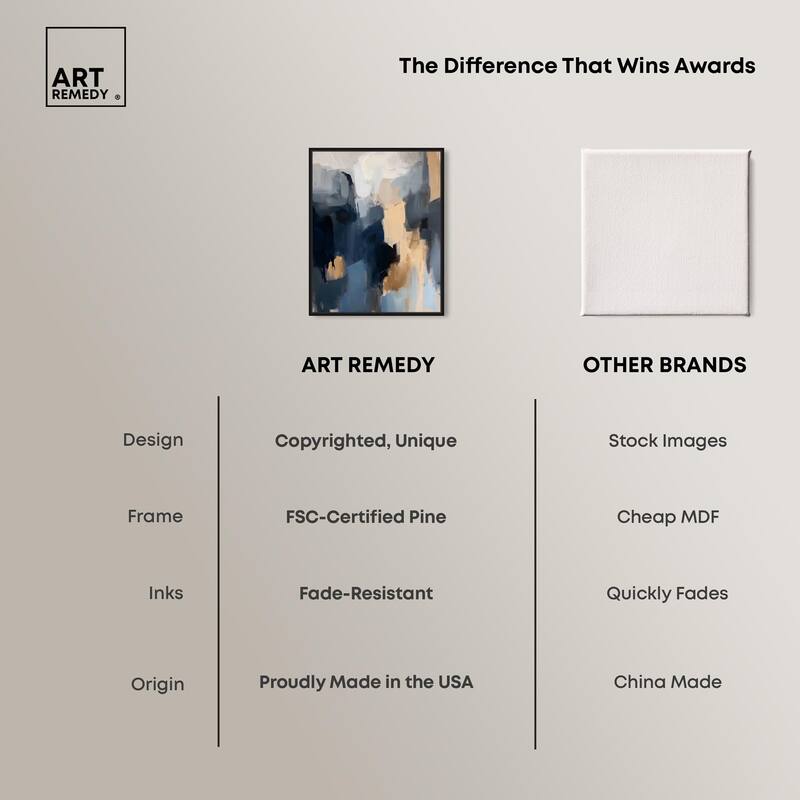 Navy Beige II Canvas by Art Remedy
