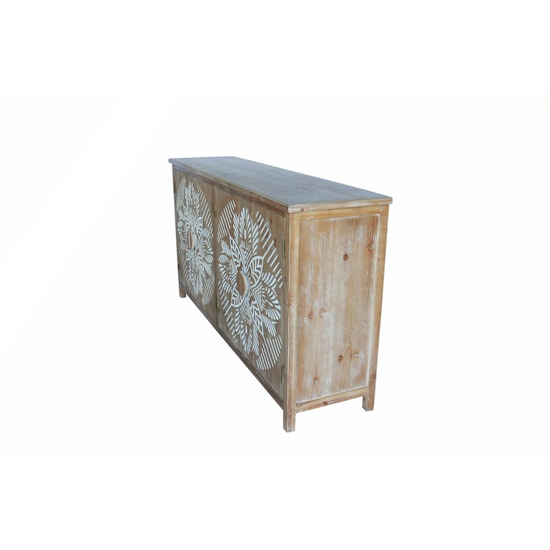 60in White Accent Cabinet with 4 Doors