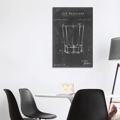iCanvas "Barware Blueprint I" by Ethan Harper Canvas Print