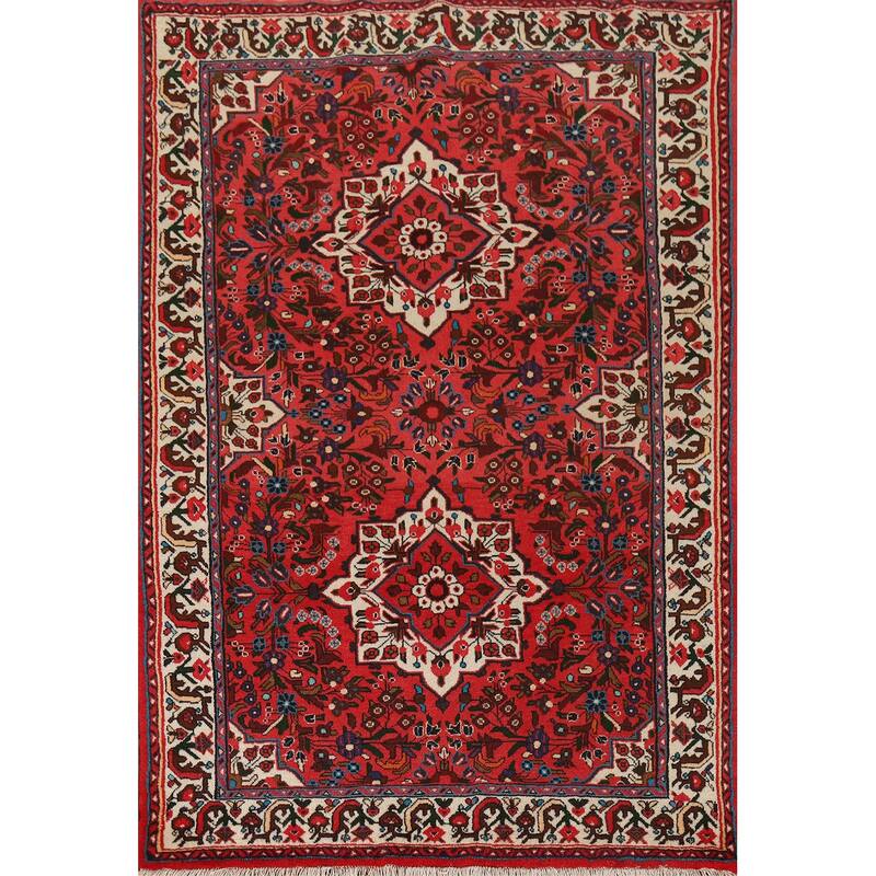 Floral Lilian Persian Area Rug Handmade Wool Carpet - 4'6" x 6'7"