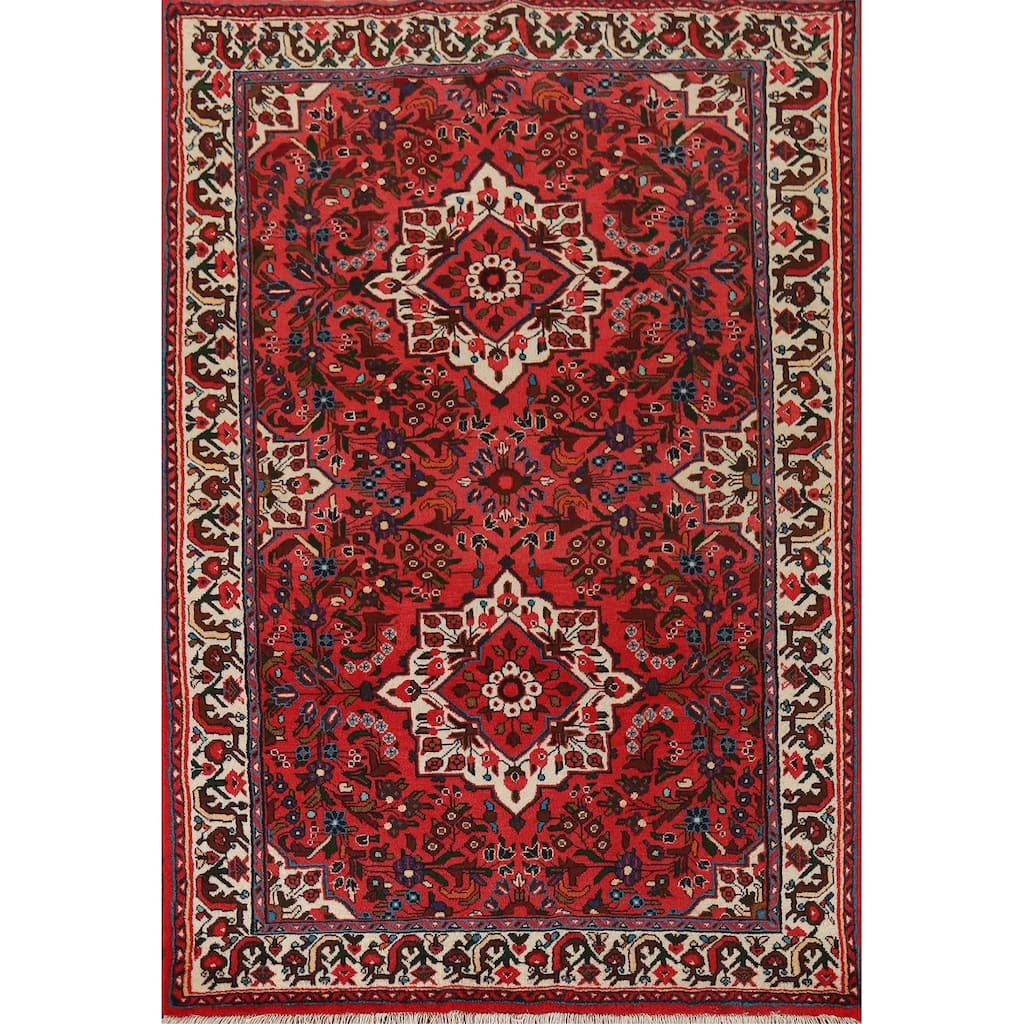 Floral Lilian Persian Area Rug Handmade Wool Carpet - 4'6" x 6'7"