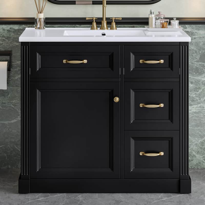 Bathroom Vanity with Sink, Cabinet with Drawers