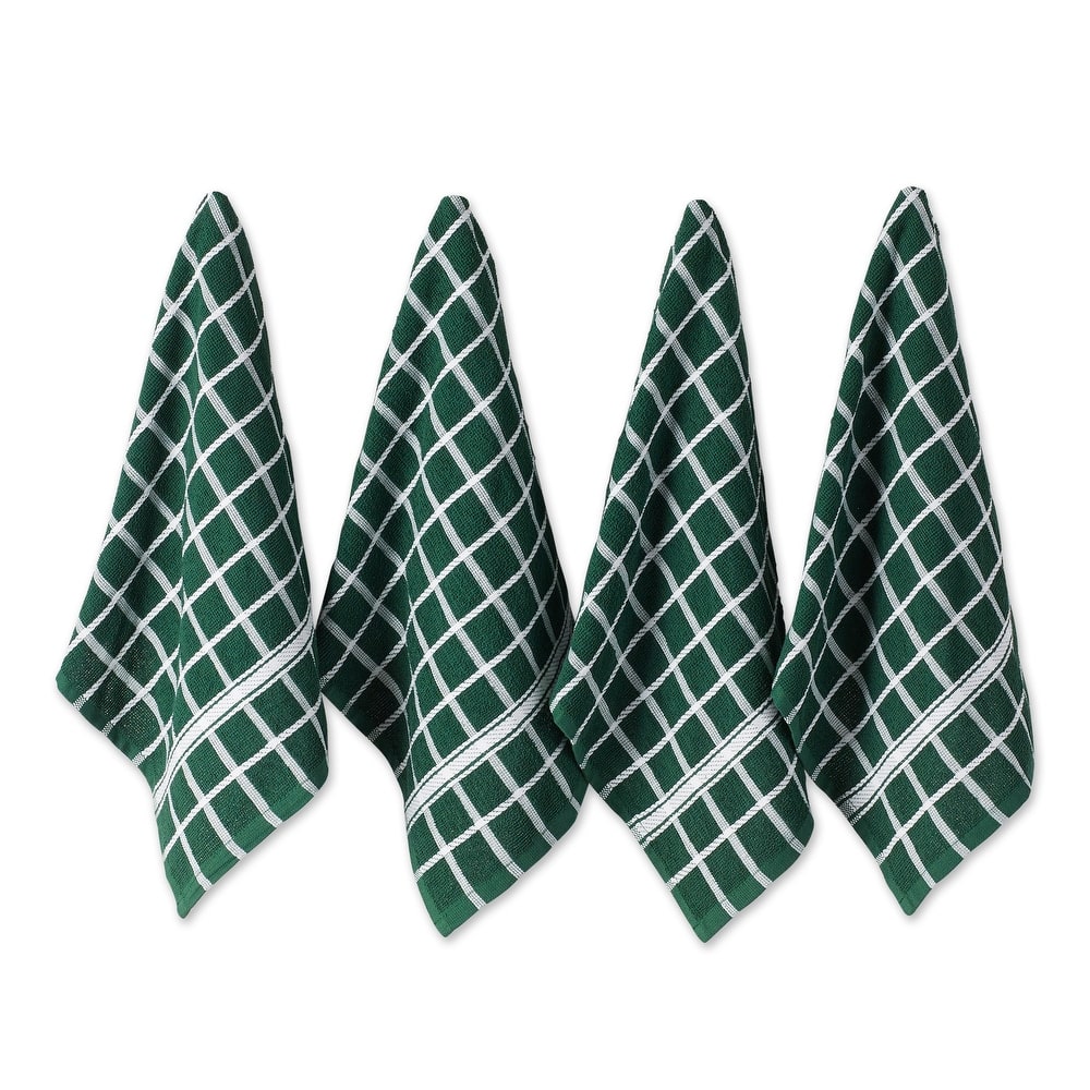DII Solid Honey Gold Windowpane Terry Dishtowel 4 Piece
