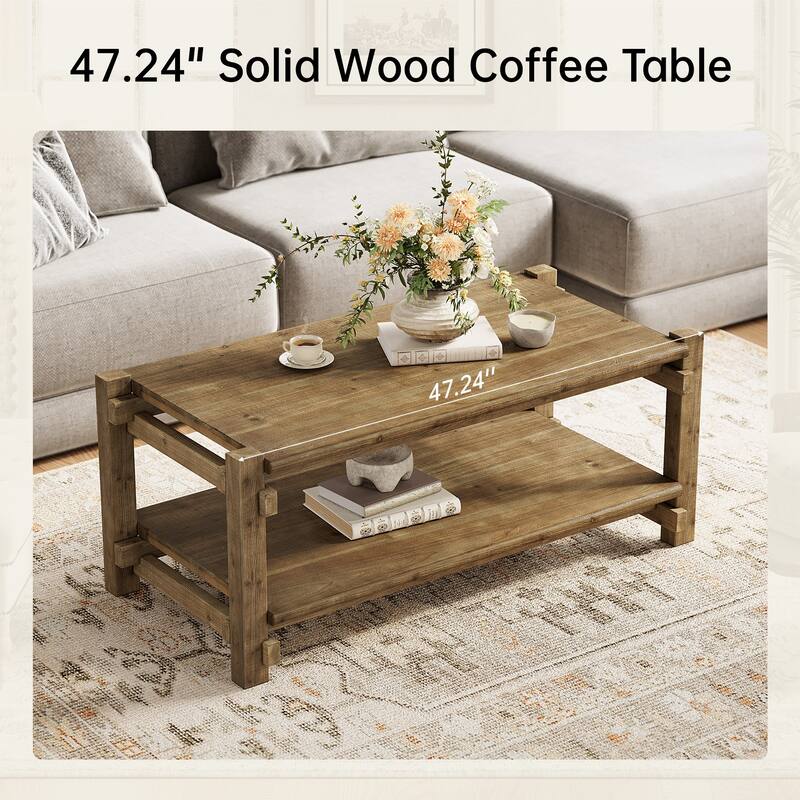 47" Solid Wood Coffee Table
