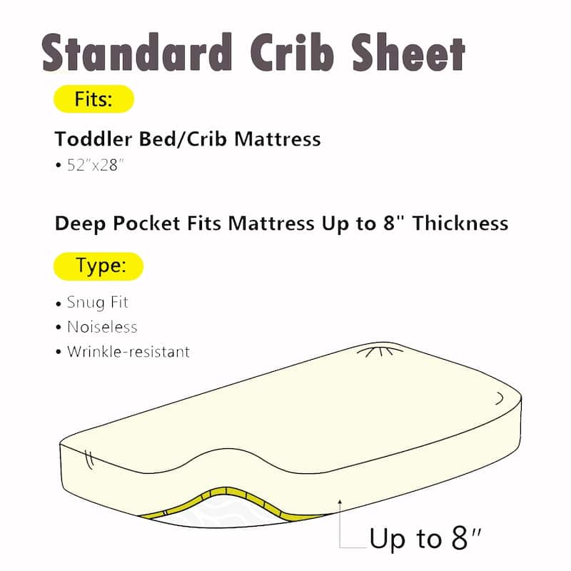 Unisex Multi-color Cotton Toddler/Baby Crib Child Fitted Sheet Set (Pack of 3) - N/A