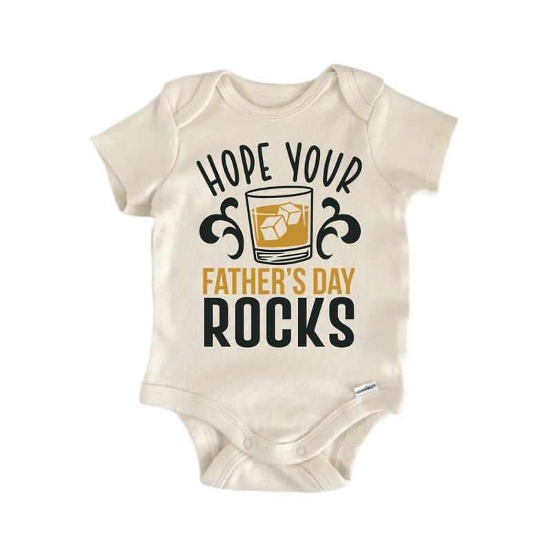 Fathers Day Rocks - Baby Boy Girl Clothes Bodysuit Funny Cute - White - 3-6M