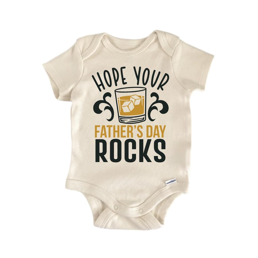 Fathers Day Rocks - Baby Boy Girl Clothes Bodysuit Funny Cute