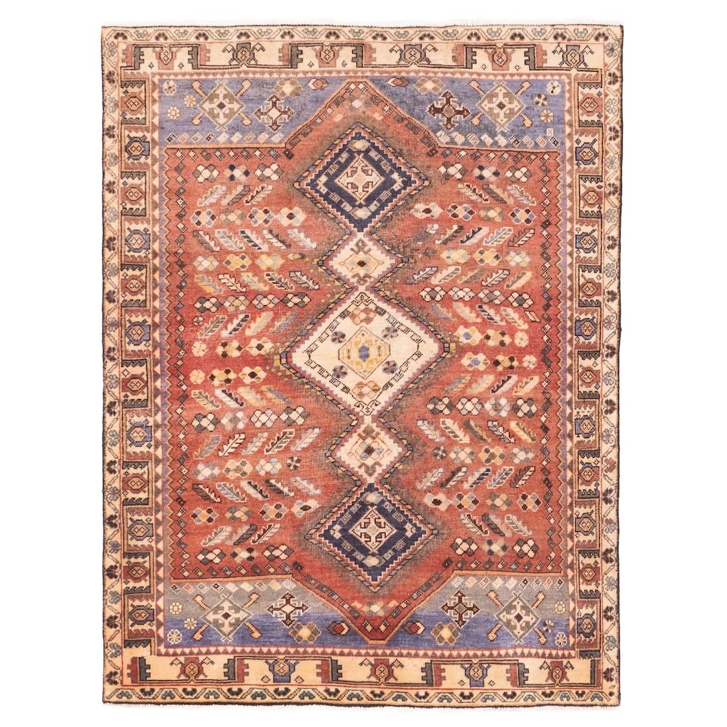 ECARPETGALLERY Hand-knotted Antalya Vintage Copper Wool Rug - 4'11 x 6'8