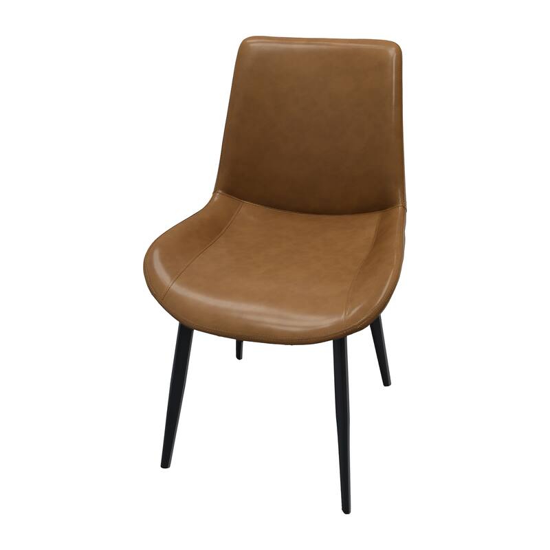 PU Leather Dining Chair with Metal Legs, Modern Upholstered Chair Set of 2 for Kitchen, Restaurant, Living, Meeting Room