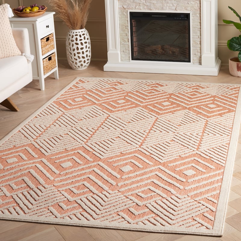 SAFAVIEH Milos Herminia Casual Rug - 5' x 7' - Rust/Ivory