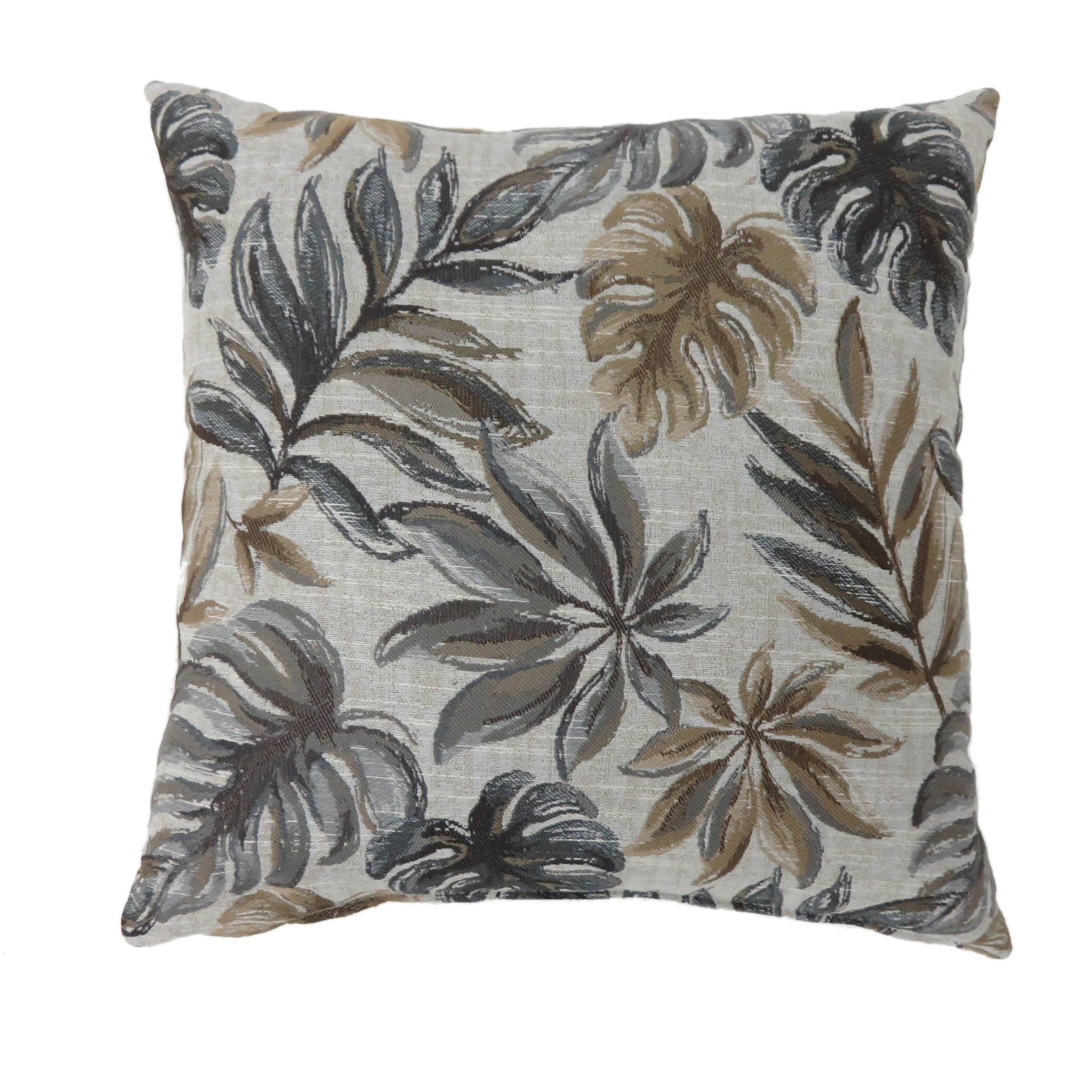 Contemporary Grey Throw Pillows Set of 2 Cream Silver Floral Paisley Bohemian Eclectic Patterned Transitional Polyester Two Embroidered Removable Cover